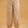 Beige Cotton Solid Patiala Pant