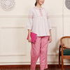 Beige Yarn Dyed Embroidered Top