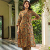 Multicolor Cotton Printed Shirt Collar Kurta Pant Set