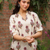 Beige Cotton Dobby Printed Top