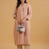 Beige Yarn Dyed Striped Kurta