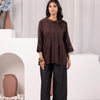Brown Cotton Embroidered Top