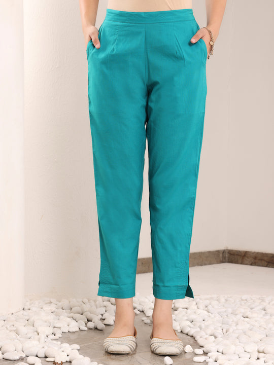 Yellow Pure Cotton Foil Print Fancy Buttons Straight Kurta Pant Set