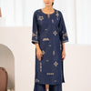 Blue Denim Embroidered Designer Kurta