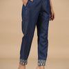Denim Embroidered Straight Pant