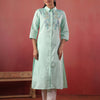 Mint Green Cotton Embroidery Designer Kurta