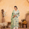 Green Cotton Floral Printed Kurta Pant Set With Dupatta