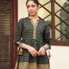 Green Cotton Printed A-Line Designer Top