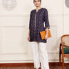 Grey Viscose Rayon printed Short Kurti