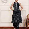 Grey Cotton Printed Sleeveless trendy Kurta Pant Set