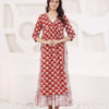 Rust Block Printed Layered Kurta With Tiered Inner