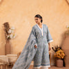 Blue Cotton Floral Printed Kurta Pant Set With Dupatta