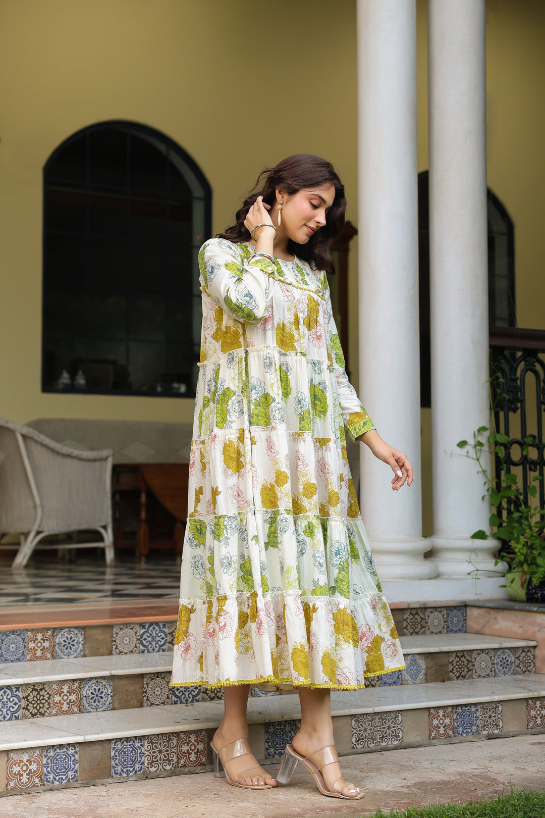 Multicolor Cotton Printed Floral Dress