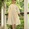 Off White Cotton Detailed Solid Dress