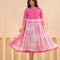 Pink Cotton Embroidered Designer Dress