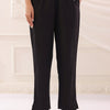 Black Cotton Solid Pant