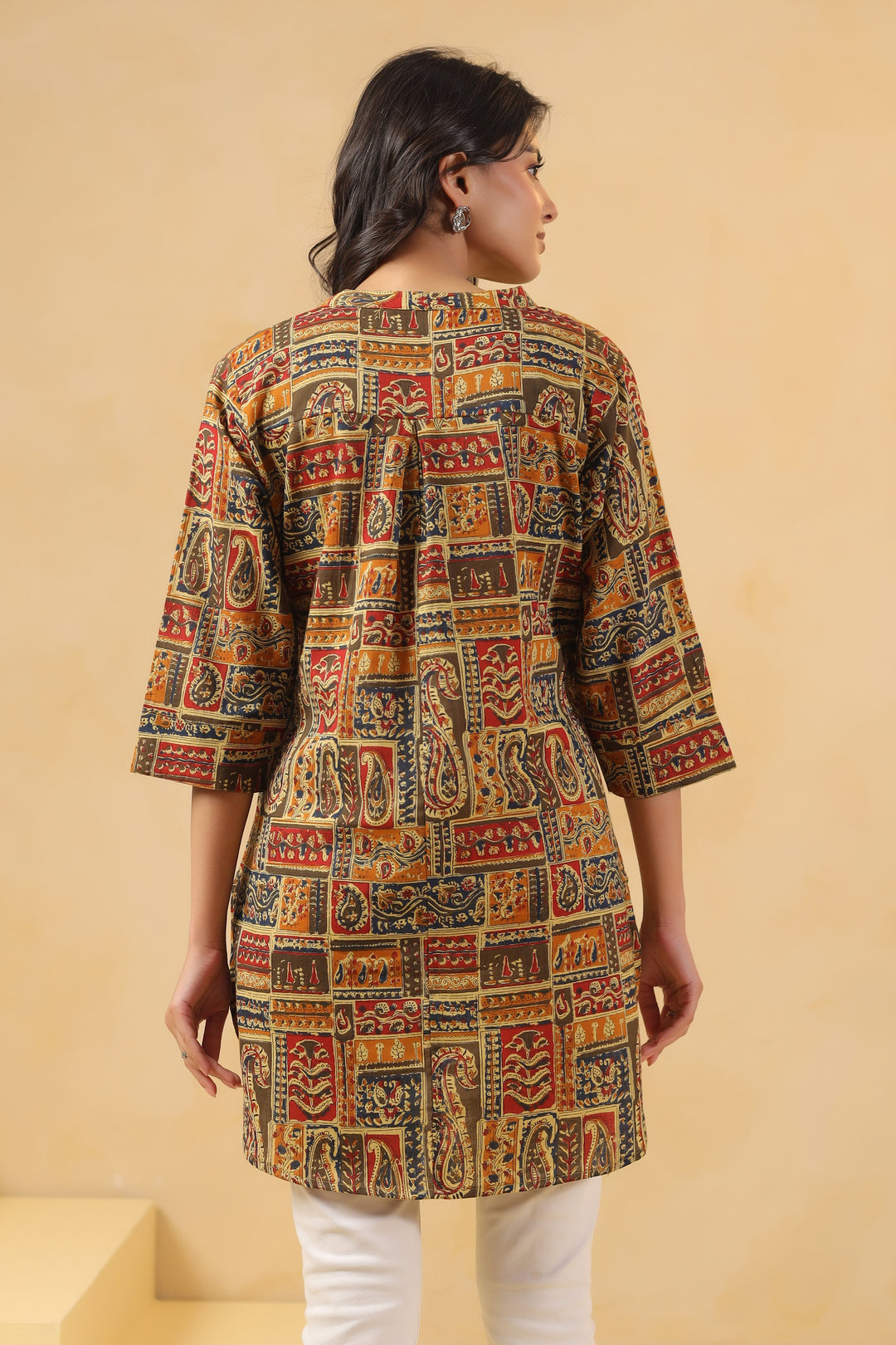 Multicolor cotton Printed Straight Top