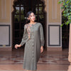 Cotton Green Embroidered A-line Kurta