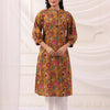 Mustard Cotton Printed Designer Kurta
