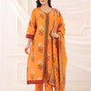 Mustard Cotton Floral Printed Kurta Pant  With Dupatta Set