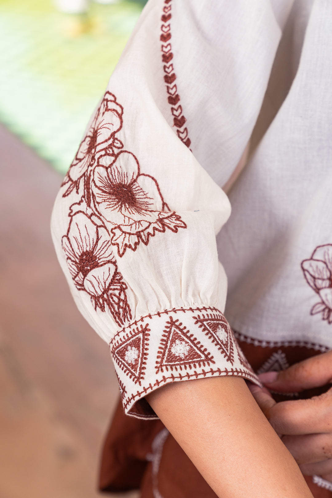 White Cotton Embroidered Designer Co-Ord Set
