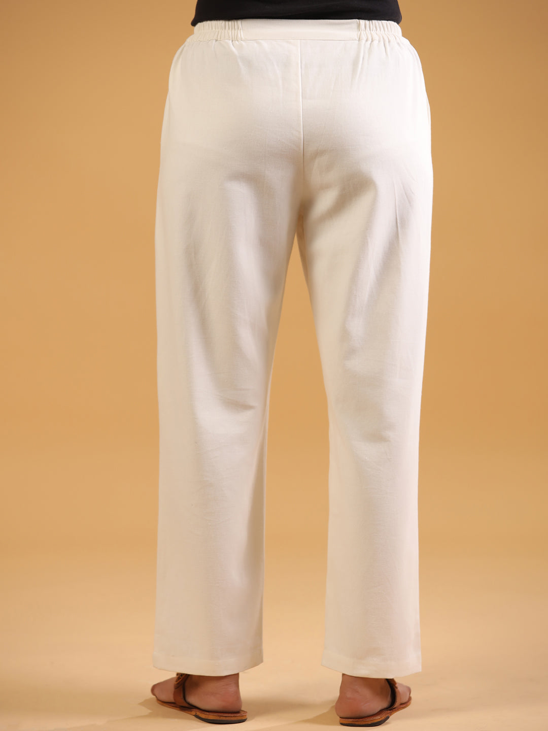 Cotton Solid Relaxed Fit Trouser