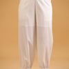 White Cotton Solid Patiala Pant