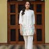 White Cotton Embroidered Designer Co-ord Set