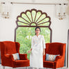 Savi White Cotton Embroidered Straight Kurta