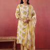 Yellow Cotton Printed Designer Kurta Pant With Dupatta