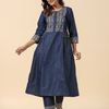 Dark Blue A-Line Designer Kurta