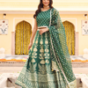 Green Printed Embellished Festive Lehenga Choli With Dupatta