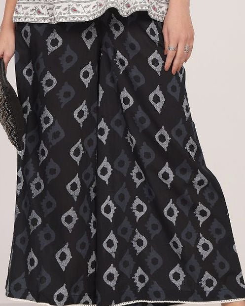 Green Cotton Ethnic Motifs Printed Palazzo