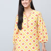 Yellow Geometric Printed Tunic Top