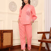 Pink Cotton Embroidered Co-Ord Set