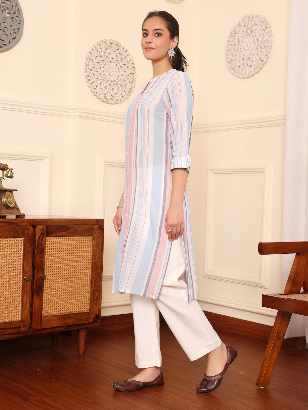 Multicolor Yarn Dyed Straight Kurta