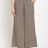 Black and Beige Cotton Printed Palazzo