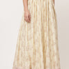 Ecru Organza Printed Skirt