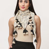 Off White Cotton Printed Detailed Scarf