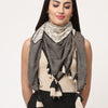 Black Cotton Printed Detailed Scarf