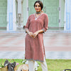 Rust Cotton Bagru Printed Straight Kurta