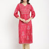 Rose Pink Embroidered Straight Kurta