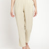 Off White Cotton Straight Pant