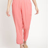 Pink Cotton Pintuck Straight Pant