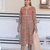 Rust Beige Cotton Block Printed Kurta Pant Set