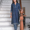 Indigo Cotton Printed Casual Straight Kurta Pant Set