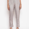 Silver Solid Straight Fit Shantoon Pant